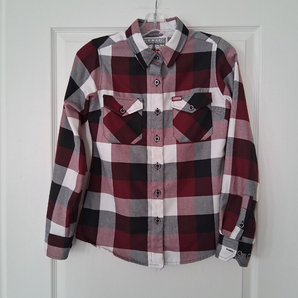 Dixxon Flannel Southpaw Shirt Women Small Purple Plaid Workwear Cabincore